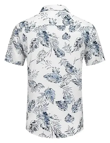 COOFANDY Mens Hawaiian Shirts Short Sleeve Casual Button Down Tropical Beach Shirt - 6