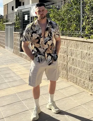 COOFANDY Hawaiian Shirts for Men Short Sleeve Casual Button Down Shirt Tropical Summer Beach Shirt - 3