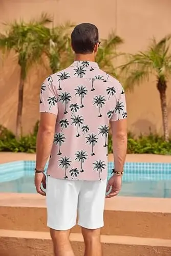 COOFANDY Hawaiian Shirts for Men Short Sleeve Casual Button Down Shirt Tropical Summer Beach Shirt - 5