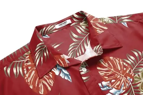 COOFANDY Mens Hawaiian Shirts Short Sleeve Button Down Aloha Shirt Casual Beach Clothes - 5