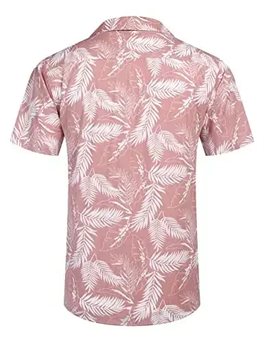 COOFANDY Mens Hawaiian Shirt Short Sleeve Buttoon Down Shirts Casual Tropical Floral Summer Linen Shirts - 4