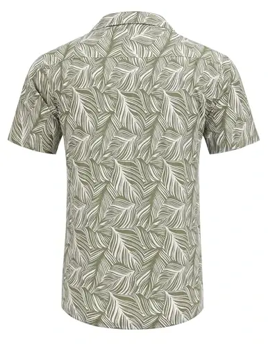 COOFANDY Mens Hawaiian Shirt Short Sleeve Buttoon Down Shirts Casual Tropical Floral Summer Linen Shirts - 4
