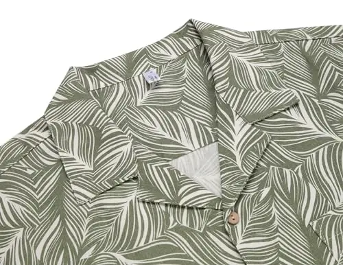 COOFANDY Mens Hawaiian Shirt Short Sleeve Buttoon Down Shirts Casual Tropical Floral Summer Linen Shirts - 5