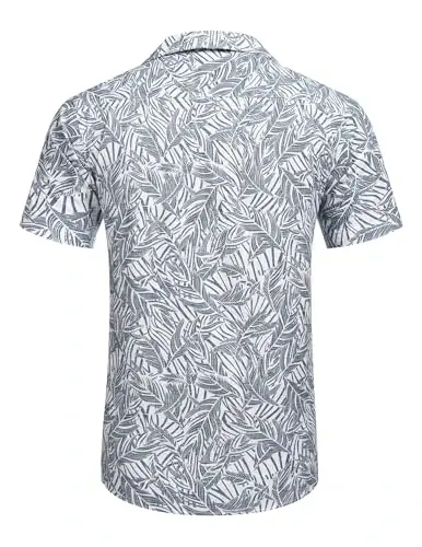 COOFANDY Mens Hawaiian Shirt Short Sleeve Buttoon Down Shirts Casual Tropical Floral Summer Linen Shirts - 4