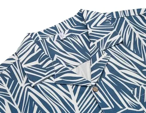 COOFANDY Mens Hawaiian Shirt Short Sleeve Buttoon Down Shirts Casual Tropical Floral Summer Linen Shirts - 5