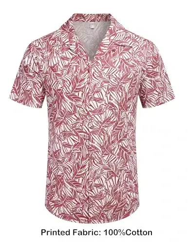 COOFANDY Mens Hawaiian Shirt Short Sleeve Buttoon Down Shirts Casual Tropical Floral Summer Linen Shirts - MODAZONE (1)