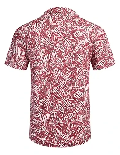 COOFANDY Mens Hawaiian Shirt Short Sleeve Buttoon Down Shirts Casual Tropical Floral Summer Linen Shirts - 4