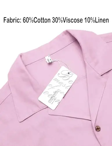 COOFANDY Mens Hawaiian Shirt Short Sleeve Buttoon Down Shirts Casual Tropical Floral Summer Linen Shirts - 5