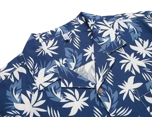 COOFANDY Mens Hawaiian Shirt Short Sleeve Buttoon Down Shirts Casual Tropical Floral Summer Linen Shirts - 5