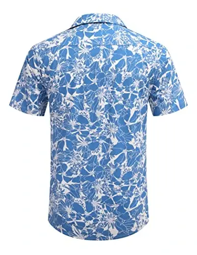 COOFANDY Mens Hawaiian Shirt Short Sleeve Buttoon Down Shirts Casual Tropical Floral Summer Linen Shirts - 4