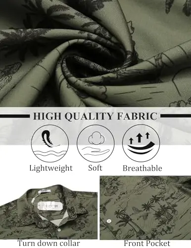 COOFANDY Mens Hawaiian Shirt Short Sleeve Button Down Shirts Tropical Summer Beach Shirts Casual Floral Aloha Shirts - 5
