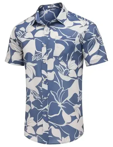 COOFANDY Mens Hawaiian Shirts Short Sleeve Casual Button Down Tropical Beach Shirt - 3