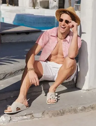 COOFANDY Mens Hawaiian Shirts Short Sleeve Button Down Aloha Shirt Casual Beach Clothes - 3