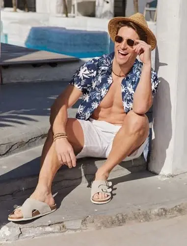 COOFANDY Mens Hawaiian Shirts Short Sleeve Tropical Button Down Shirt Floral Shirt Summer Beach Shirt - 4