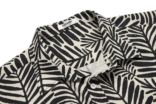 COOFANDY Mens Hawaiian Shirts Short Sleeve Button Down Aloha Shirt Casual Beach Clothes - 5