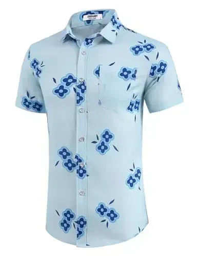 COOFANDY Mens Hawaiian Shirts Short Sleeve Casual Button Down Tropical Beach Shirt - 3