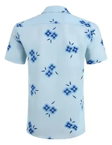 COOFANDY Mens Hawaiian Shirts Short Sleeve Casual Button Down Tropical Beach Shirt - 4