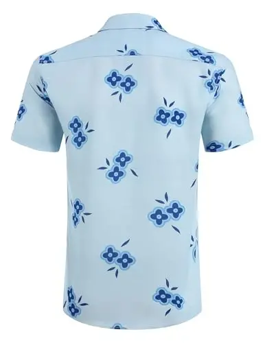 COOFANDY Mens Hawaiian Shirts Short Sleeve Casual Button Down Tropical Beach Shirt - 4