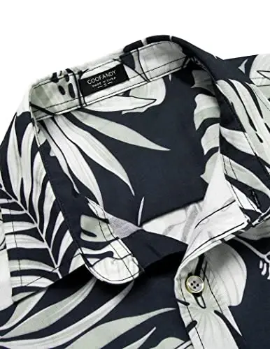 COOFANDY Mens Hawaiian Shirts Short Sleeve Casual Button Down Tropical Beach Shirt - 4