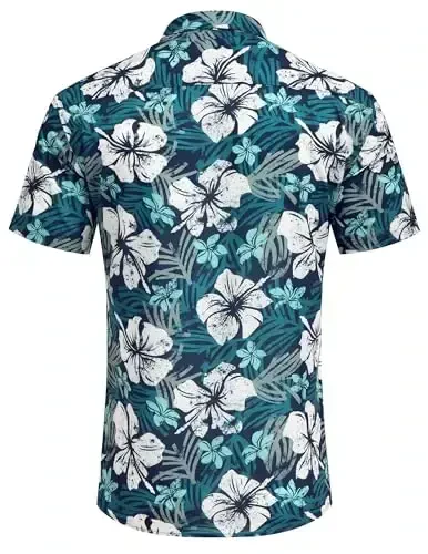 COOFANDY Mens Hawaiian Shirts Short Sleeve Casual Button Down Tropical Beach Shirt - 4