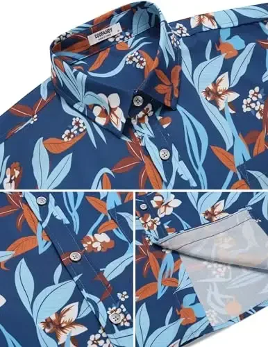 COOFANDY Mens Hawaiian Shirts Short Sleeve Casual Button Down Tropical Beach Shirt - 5