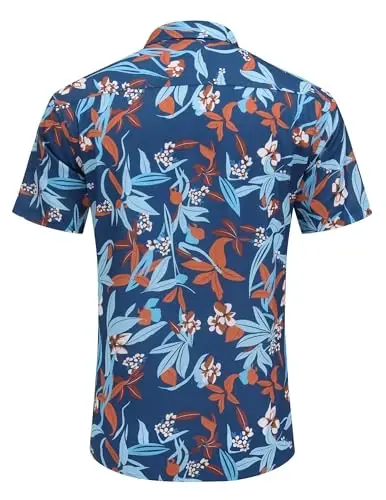 COOFANDY Mens Hawaiian Shirts Short Sleeve Casual Button Down Tropical Beach Shirt - 4