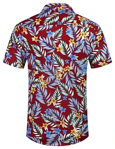 COOFANDY Mens Hawaiian Shirts Short Sleeve Casual Button Down Tropical Beach Shirt - 4