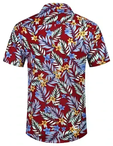 COOFANDY Mens Hawaiian Shirts Short Sleeve Casual Button Down Tropical Beach Shirt - 4