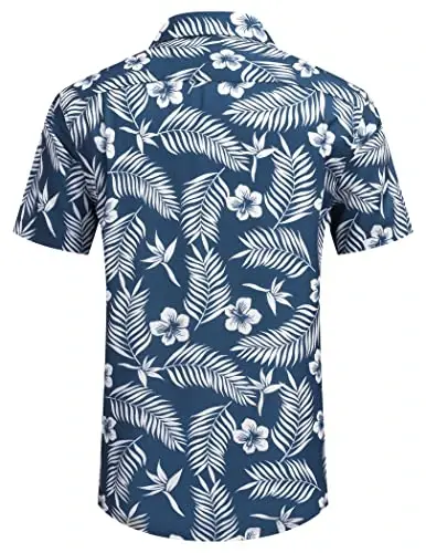 COOFANDY Mens Hawaiian Shirts Short Sleeve Casual Button Down Tropical Beach Shirt - 6