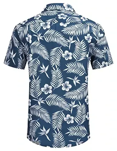 COOFANDY Mens Hawaiian Shirts Short Sleeve Casual Button Down Tropical Beach Shirt - 6