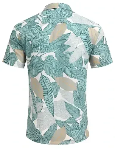 COOFANDY Mens Hawaiian Shirts Short Sleeve Casual Button Down Tropical Beach Shirt - 4