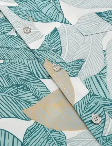 COOFANDY Mens Hawaiian Shirts Short Sleeve Casual Button Down Tropical Beach Shirt - 7