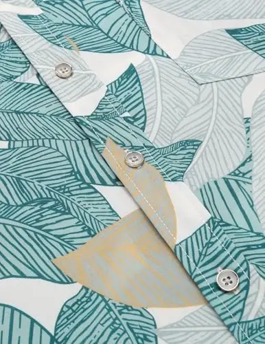 COOFANDY Mens Hawaiian Shirts Short Sleeve Casual Button Down Tropical Beach Shirt - 7