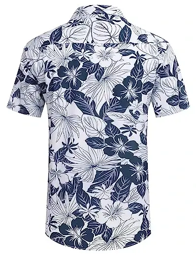 COOFANDY Mens Hawaiian Shirts Short Sleeve Casual Button Down Tropical Beach Shirt - 3