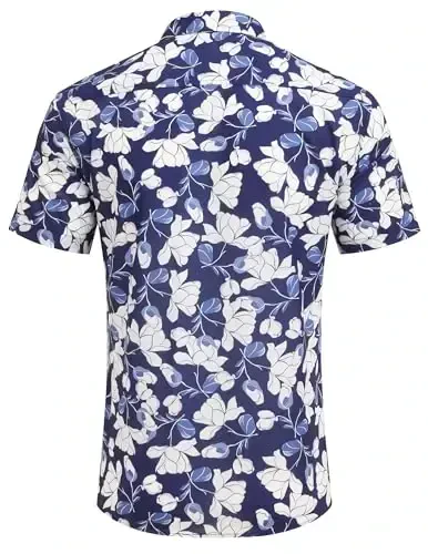 COOFANDY Mens Hawaiian Shirts Short Sleeve Casual Button Down Tropical Beach Shirt - 4