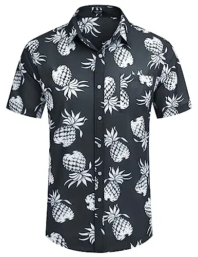 COOFANDY Mens Hawaiian Shirts Short Sleeve Casual Button Down Tropical Beach Shirt - 4