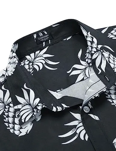 COOFANDY Mens Hawaiian Shirts Short Sleeve Casual Button Down Tropical Beach Shirt - 5
