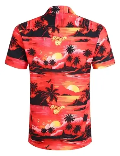 COOFANDY Mens Hawaiian Shirts Short Sleeve Casual Button Down Tropical Beach Shirt - 6