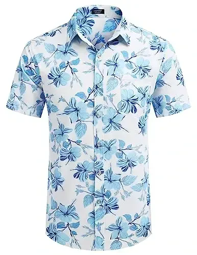 COOFANDY Mens Hawaiian Shirts Short Sleeve Casual Button Down Tropical Beach Shirt - COOFANDY (1)