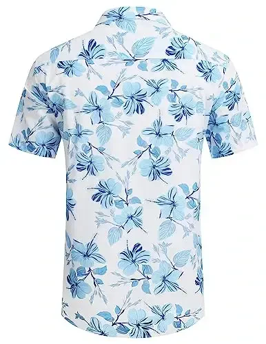 COOFANDY Mens Hawaiian Shirts Short Sleeve Casual Button Down Tropical Beach Shirt - 4