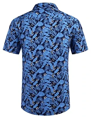 COOFANDY Mens Hawaiian Shirts Short Sleeve Casual Button Down Tropical Beach Shirt - 4