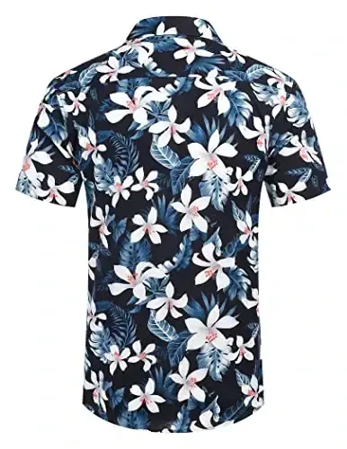 COOFANDY Mens Hawaiian Shirts Short Sleeve Casual Button Down Tropical Beach Shirt - 6