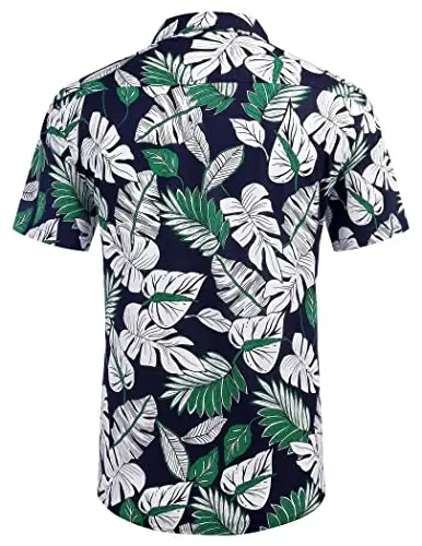 COOFANDY Mens Hawaiian Shirts Short Sleeve Casual Button Down Tropical Beach Shirt - 4