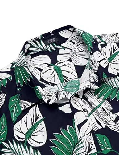 COOFANDY Mens Hawaiian Shirts Short Sleeve Casual Button Down Tropical Beach Shirt - 5