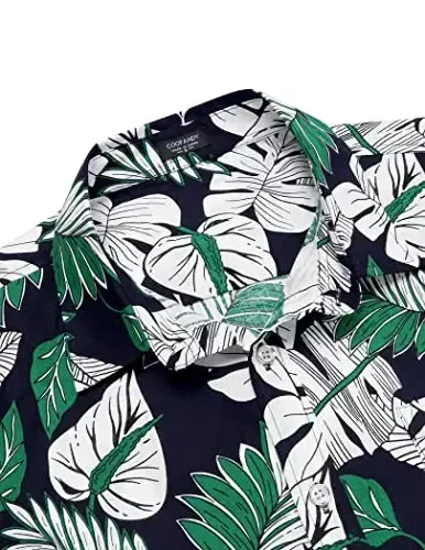 COOFANDY Mens Hawaiian Shirts Short Sleeve Casual Button Down Tropical Beach Shirt - 5
