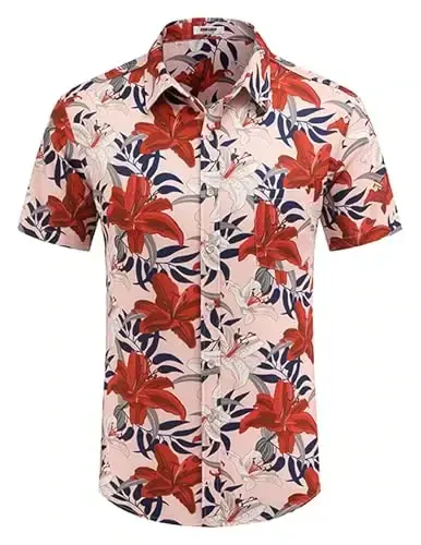 COOFANDY Mens Hawaiian Shirts Short Sleeve Casual Button Down Tropical Beach Shirt - COOFANDY (1)