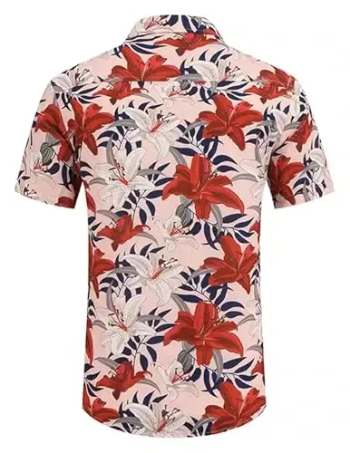COOFANDY Mens Hawaiian Shirts Short Sleeve Casual Button Down Tropical Beach Shirt - 3