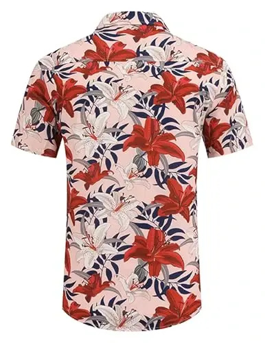 COOFANDY Mens Hawaiian Shirts Short Sleeve Casual Button Down Tropical Beach Shirt - 3