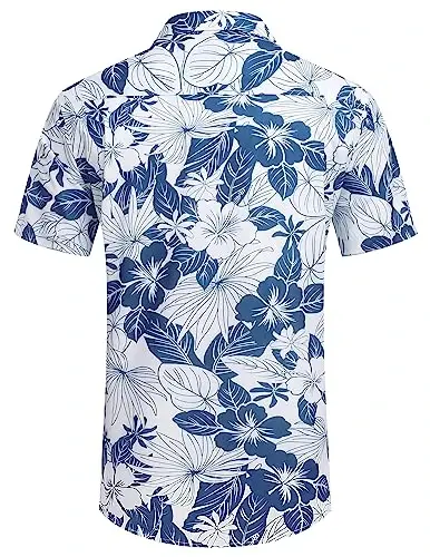COOFANDY Mens Hawaiian Shirts Short Sleeve Casual Button Down Tropical Beach Shirt - 3