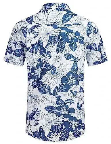 COOFANDY Mens Hawaiian Shirts Short Sleeve Casual Button Down Tropical Beach Shirt - 3
